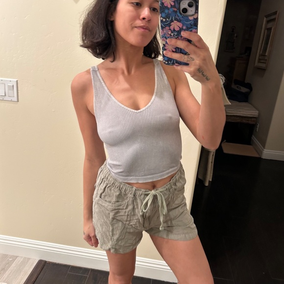 No Rest for Bridget Gray Ribbed Tank Top One Size - Picture 4 of 6